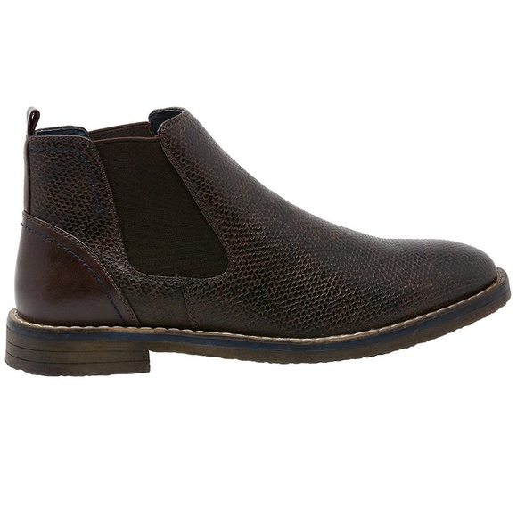 NEW Mens Brown Faux Leather Chelsea Boots - Picture 4 of 4